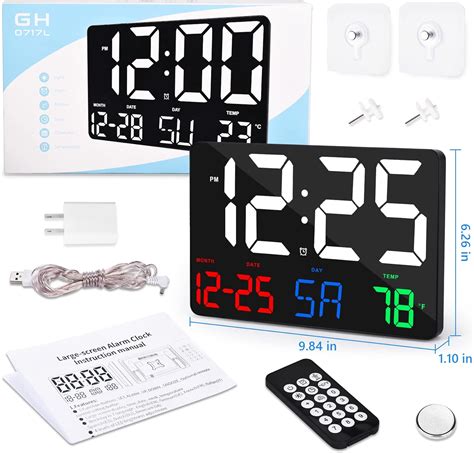 Ygdigital Digital Wall Clock,11.5 LED Digital Alarm Clock India | Ubuy