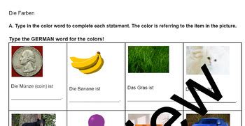 Image result for German Colors Worksheet