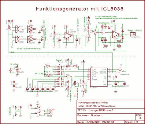 Icl8038 Function Generator Circuit Diagram