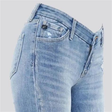 High-waist women's light-wash jeans - Light Blue / W24 / L27 | Light ...
