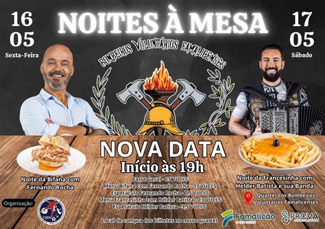 Noites à Mesa nos Bombeiros Voluntários Famalicenses, Av. Dr. Carlos ...