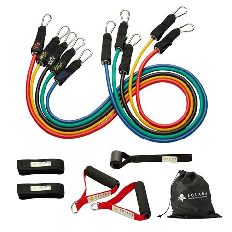 SOLARA Unbreakable Resistance Band for Exercise (11pc), 100% Natural ...