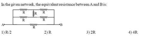 In the given network, the equivalent resistance between A and B is ...