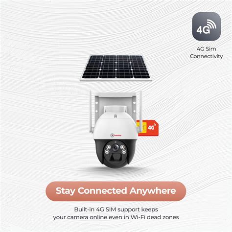 Trueview Wireless 4G Cellular Sim 4Mp Solar Powered CCTV Security Came ...