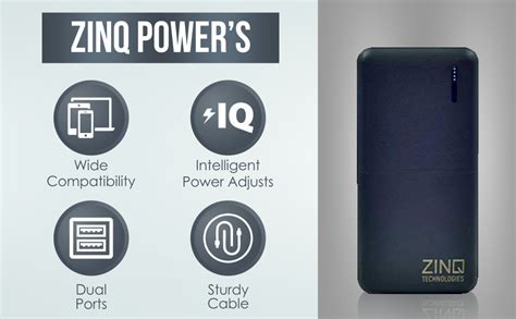 Zinq Technologies 20000mAH Li-Polymer Power Bank with PD, QC 3.0 and 1. ...
