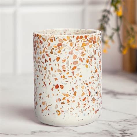 Anko Polyresin Pink Ribbed Toothbrush Holders for Bathroom (550ML ...