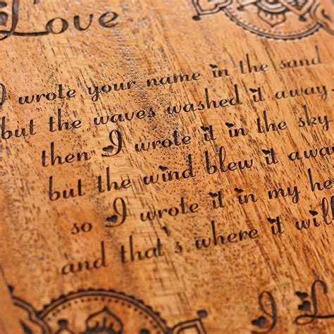 I Wrote Your Name In The Sand Wood Engraved Letter | Gifts for Lovers ...
