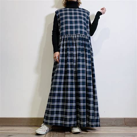 “Laura Ashley” green plaid wool jumper dress | LEMON