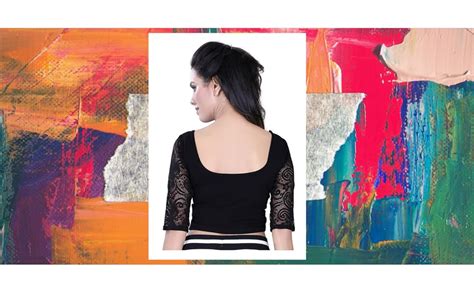 Buy Fressia Fabrics Women's Stretchable Readymade Saree Blouse Crop Top ...