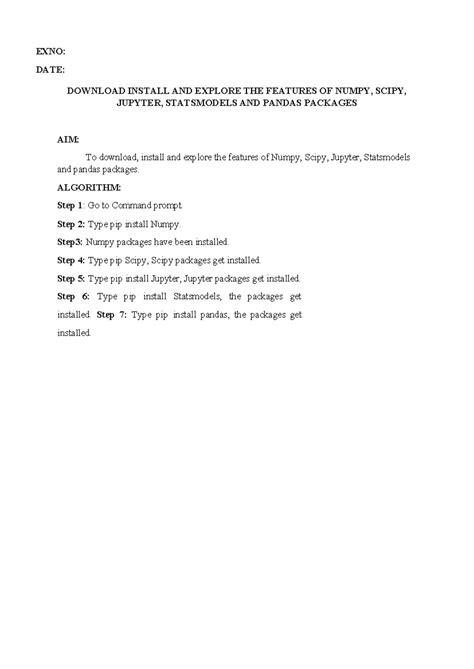 FDS 101: Manual for Installing and Exploring NumPy & Data Analytics ...