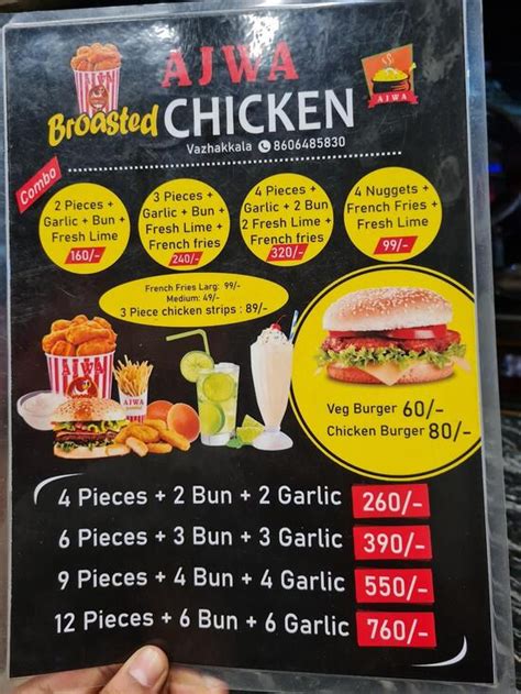 Menu at AJWA BROASTED CHICKEN, Kochi