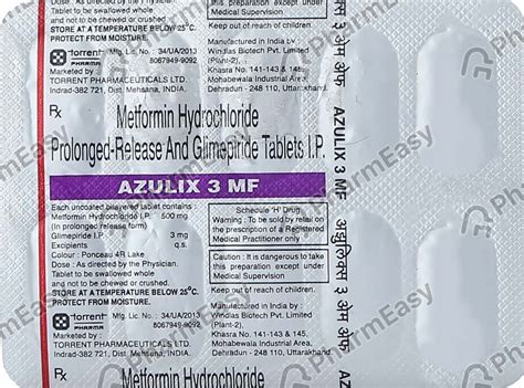 Azulix Mf 3mg Strip Of 10 Tablets: Uses, Side Effects, Price & Dosage ...