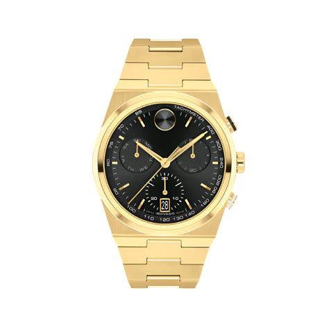 Movado Bold Men Quartz Black Dial Chronograph Stainless Steel Watch 36 ...