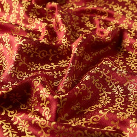Ottoman Red Golden Horn Pattern Silk Scarf Shawl |Ipekevi