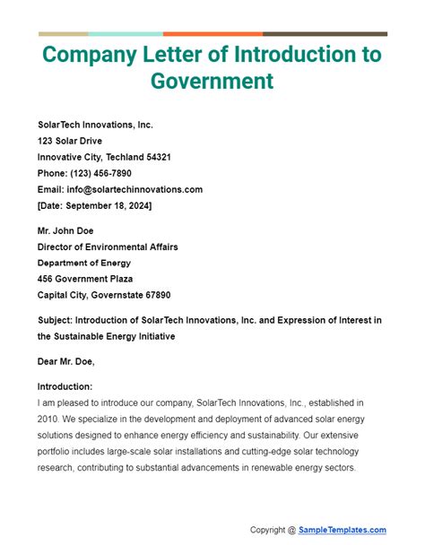 Letter of Business Introduction Sample 的图像结果