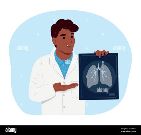 Black male doctor holding lung x-ray to prevent asthma. World Asthma Day. Bronchial asthma ...