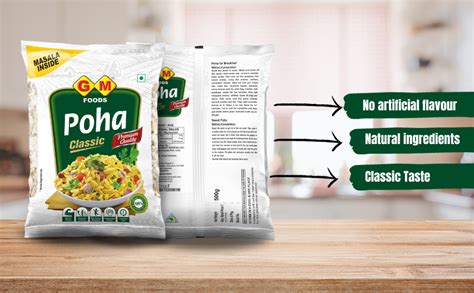 GM Foods Classic Poha, 500g (Masala Inside) Pack 5 | Source of Fibre ...