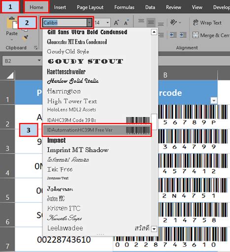Image result for Creating Barcodes in Excel