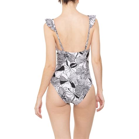 Stella Parker Line Floral Ruffle One-Piece Swimsuit - Save 86%