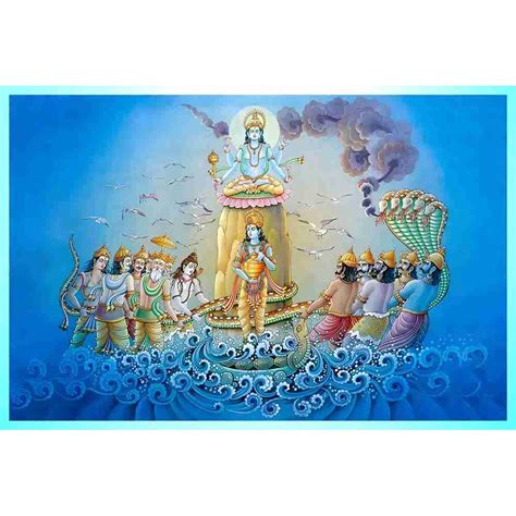 samudra manthan Indian paintings wall canvas