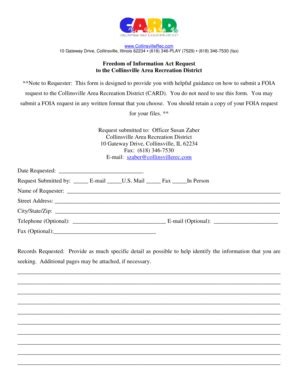 Fillable Online FOIA Request Form - Collinsville Area Recreation ...