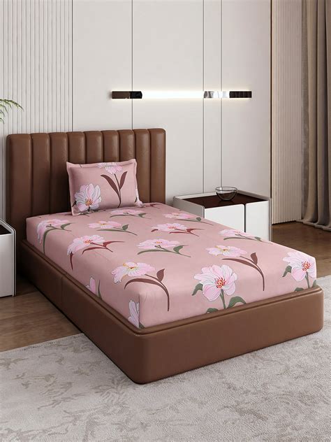 Buy 120 GSM Polyester Single 1 Bedsheet with 1 Pillow Cover (Pixel ...