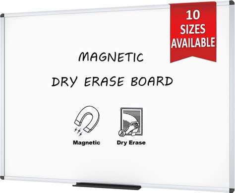 VIZ-PRO Magnetic Dry Erase Board, 60 X 48 Inches, Whitwboard Silver ...