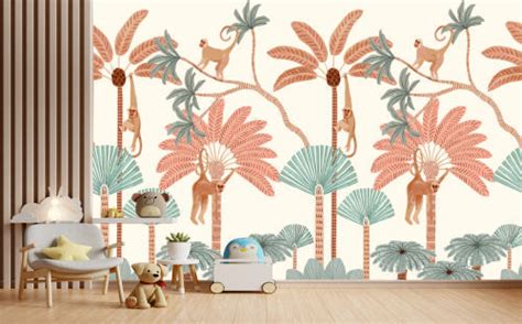 Monkey Chilling Scene Kids Wallpaper – Myindianthings