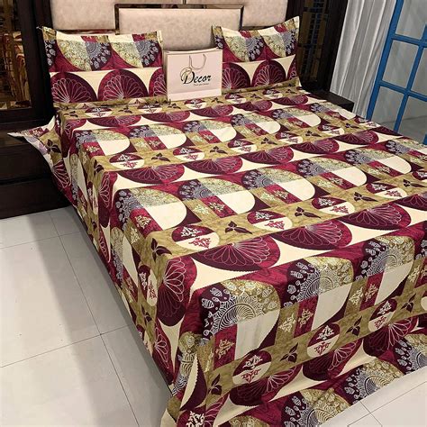 Pure Decor Pure Cotton King Size 250 TC Bedsheet (108X108) / (274X274 ...