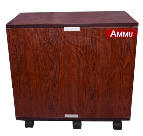 AMMU Wooden Trolley with Battery Tray for Inverter Battery (Maroon ...
