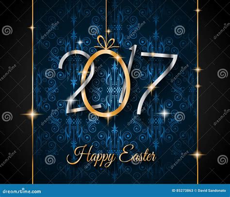 Happy 2017 Easter Modern and Elegant Background with a Golden Egg Stock ...