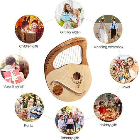 Sirao Lyre Harp, 21 Strings24 String Mahogany Wood Harp India | Ubuy