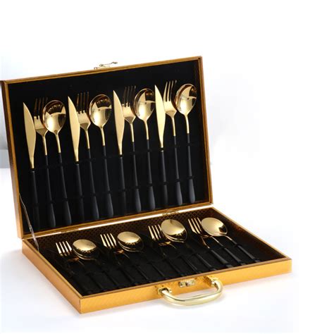 Cutlery Sets - 24pc with Wooden Box (Silver) - Flatware Sets - Touch of ...