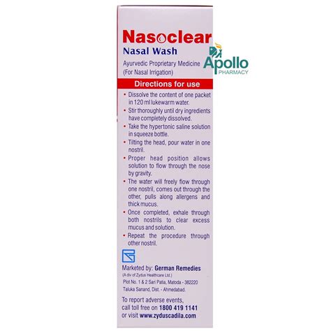 Nasoclear Nasal Wash 3 gm Kit 20's Price, Uses, Side Effects ...