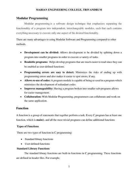 Module 4 - Some notes - Modular Programming Modular programming is a ...