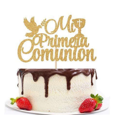 Buy Mi Primera Comunion Cake Topper, First Communion Cake Decor, God ...