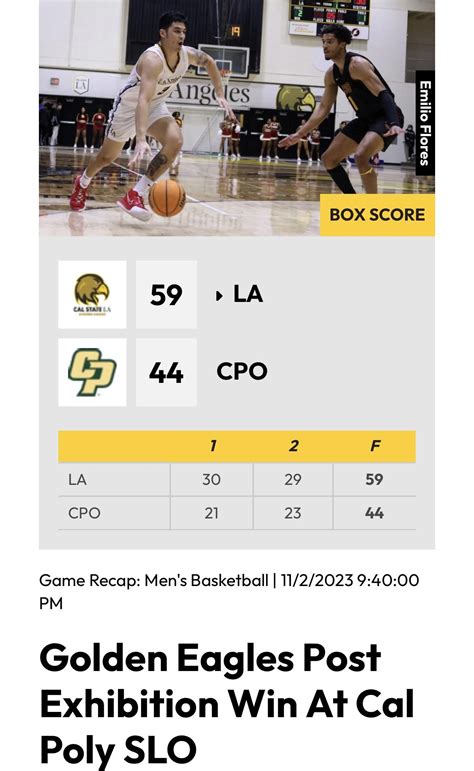 ANOTHER D2 UPSET!!! Cal State Los Angeles defeats Cal Poly 59-44!!! : r ...
