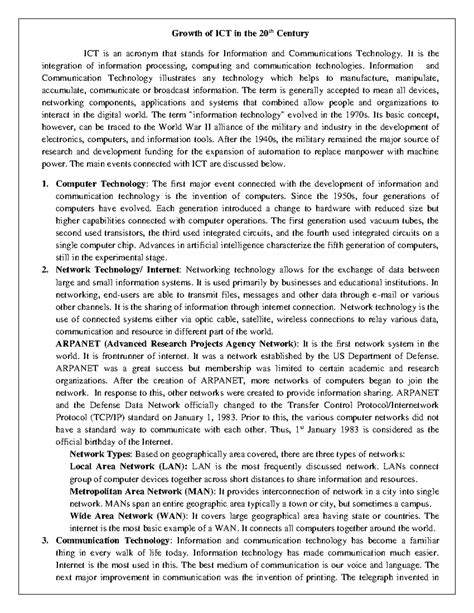Growth of ICT - cyber politics - Growth of ICT in the 20th Century ICT ...