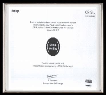 Phoenix Logistics Pvt Ltd : Certifications