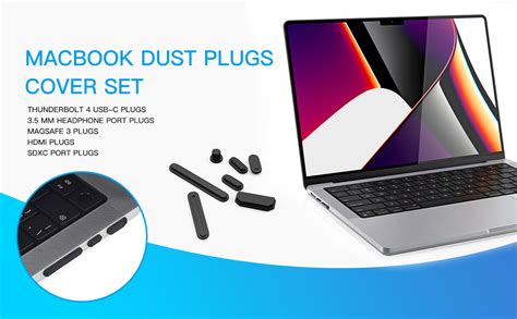 OJOS 7 Pcs Anti Dust Dirt Plug Cups Set for 2023-2021 MacBook Pro 14.2 ...