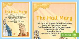 Hail Mary Prayer PDF Display Poster - Twinkl - Catholic
