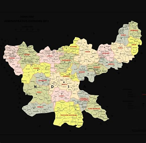 Blank political map of jharkhand in high resolution - Brainly.in