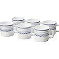 Larah by BOROSIL Jazzblue Opalware Mug | Set of 6 Tea/Coffee Mugs, 100 ...