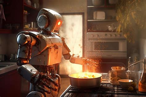 Cooking Robot Working Background Photo 的图像结果