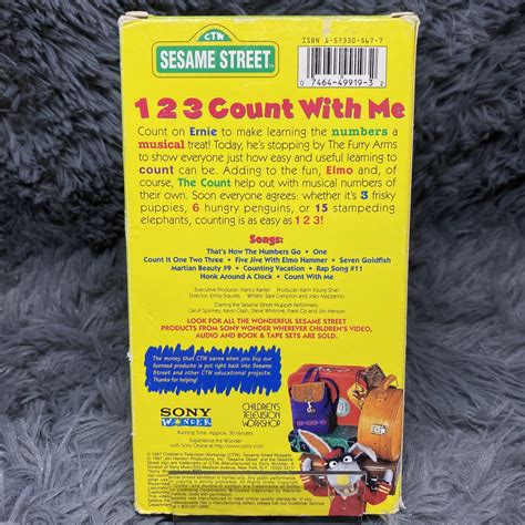 123 Count With Me VHS 1997 Tape VCR Video Tape Movie Sesame Street ...