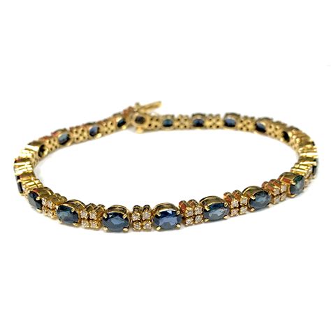 Antique, Estate & Consignment Sapphire & Diamond Tennis Bracelet at ...