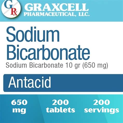 Sodium Bicarbonate Tablets 650mg | Relief for Acid Indigestion Heartburn & Upset Stomach ...