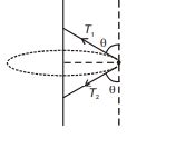 In the figure, a ball of mass m is tied with two strings of equal ...