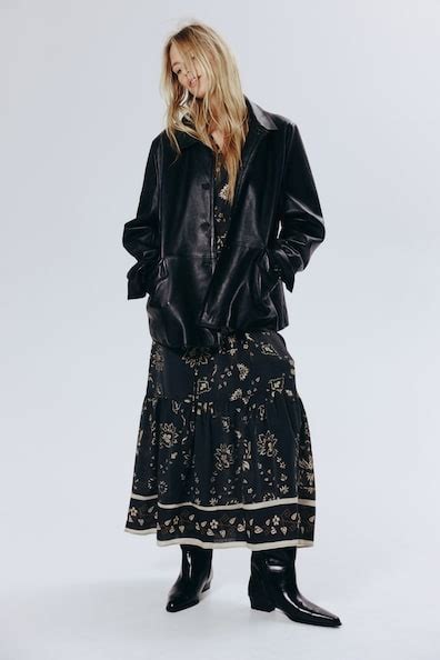 Women's Black/Patterned Smocked-detail dress | H&M IN