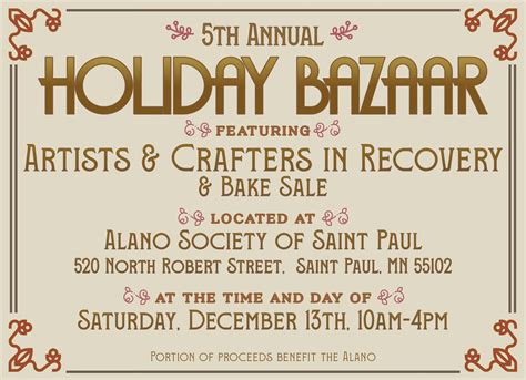 Artists & Crafters in Recovery Holiday Bazaar , Alano Society of St ...